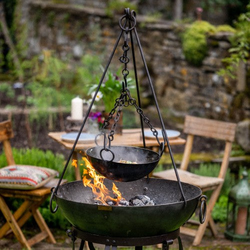 Kadai Cooking Bowl with Chains 36cm fire pit accessory kadai