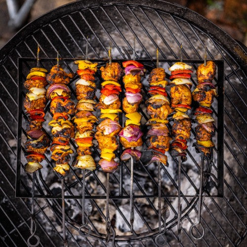 Kadai BBQ Skewers with Rack fire pit accessory kadai