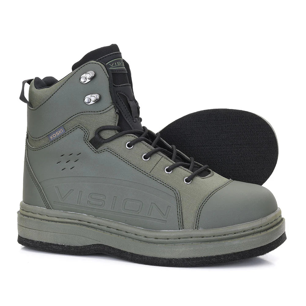 Vision KOSKI Felt Green Wading Boot Wading Boot Guide Flyfishing 11 UK