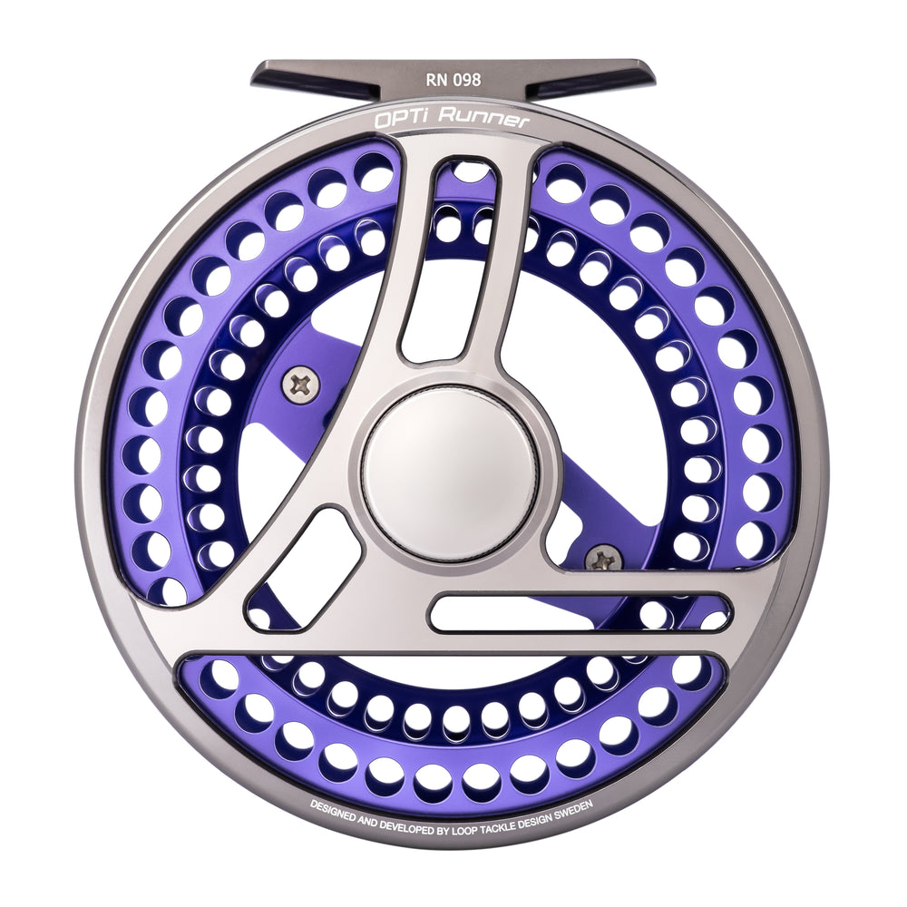 Opti reel - Colours of the wild - Twilight Violet reel LOOP Tackle #7 Opti Runner