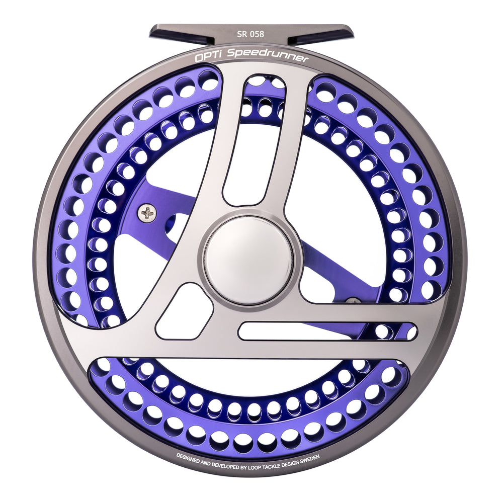 Opti reel - Colours of the wild - Twilight Violet reel LOOP Tackle #8 Opti Speed Runner
