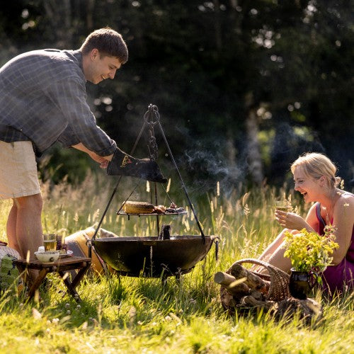 80cm Wilstone Kadai Fire Bowl with high and low stand Fire Pit kadai