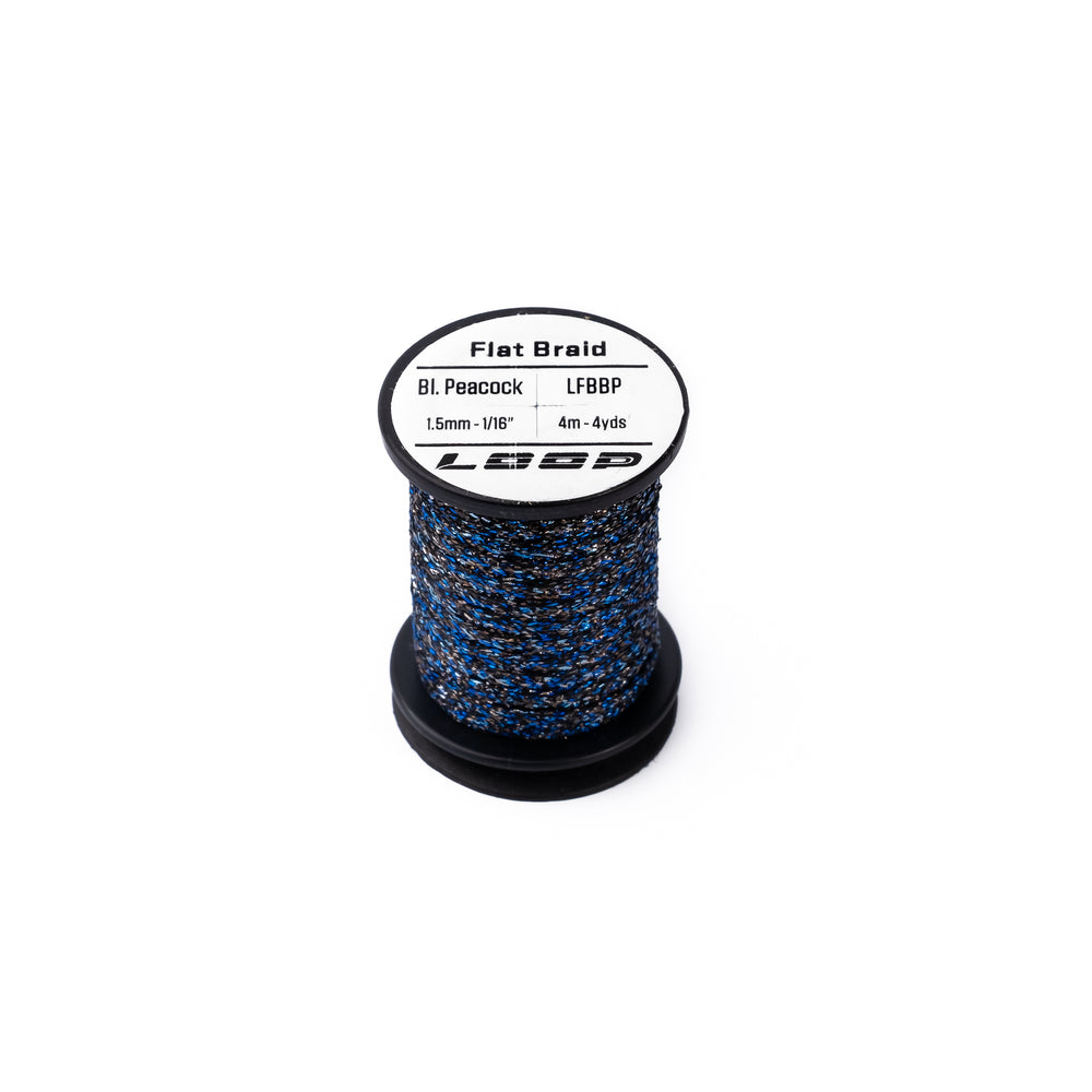 LOOP Flat Braid 1.5mm-1/16" Flat Braid LOOP Tackle Black Peacock