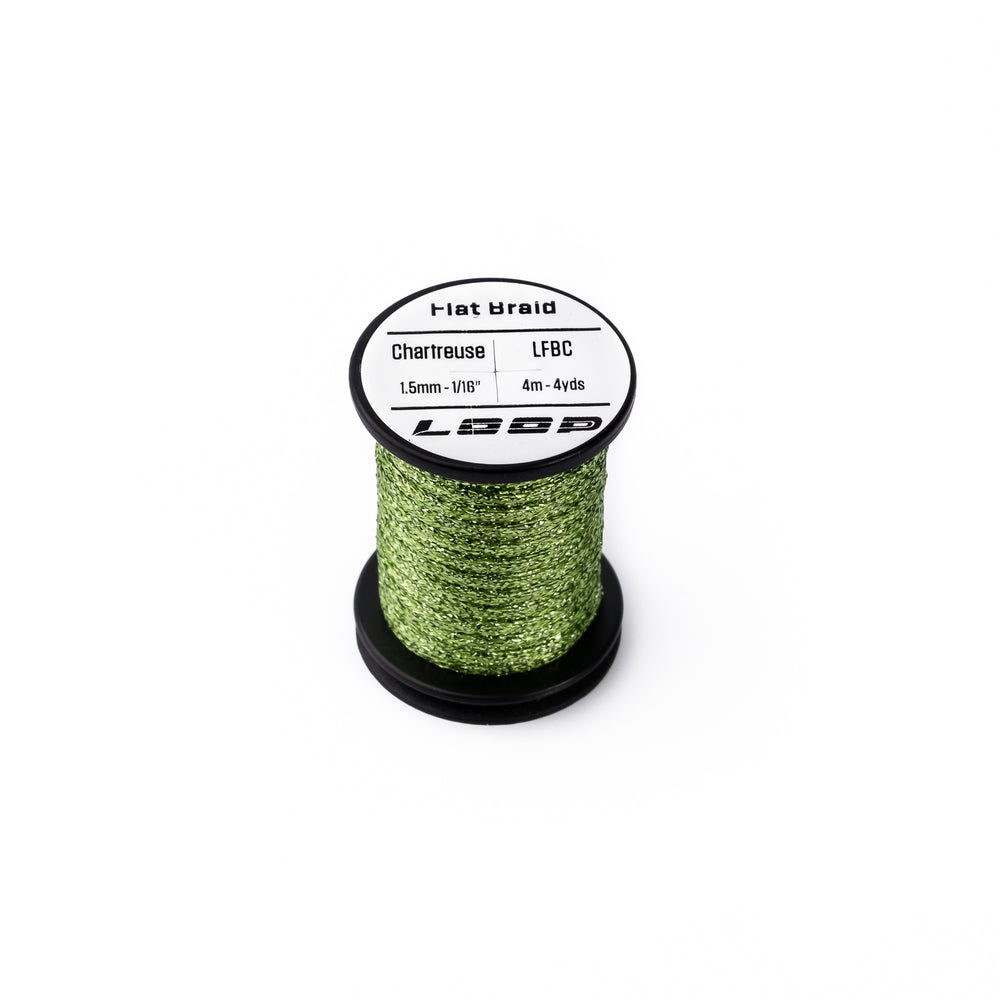 LOOP Flat Braid 1.5mm-1/16" Flat Braid LOOP Tackle Chartreuse