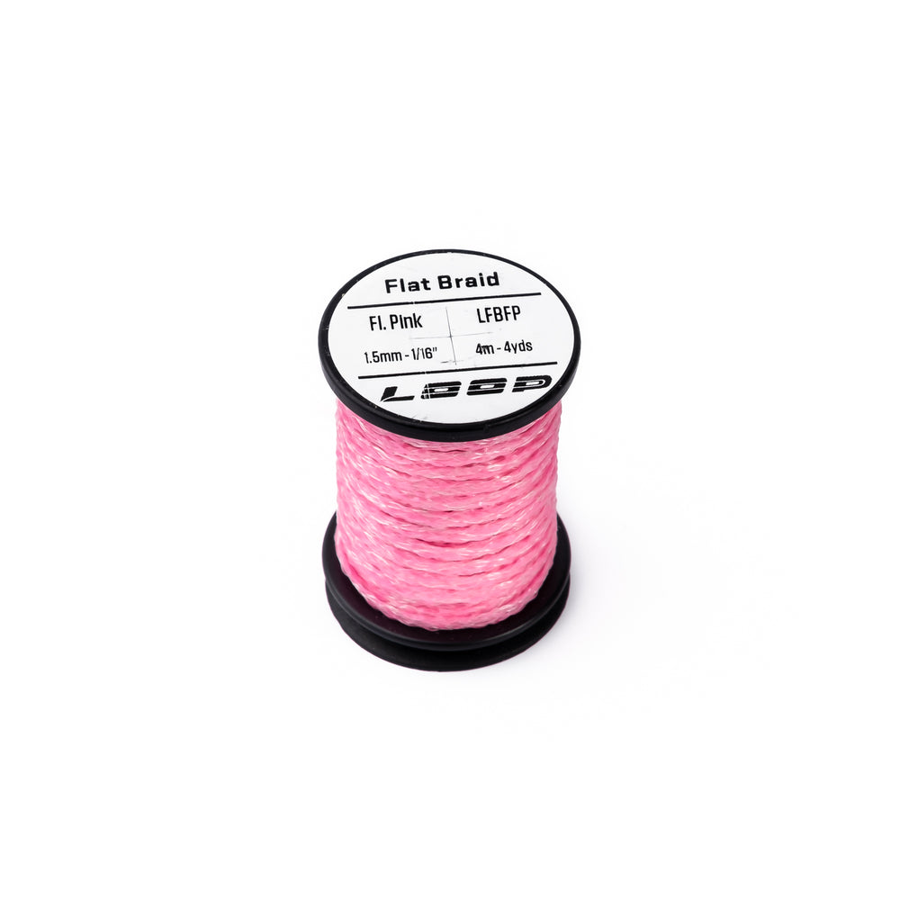 LOOP Flat Braid 1.5mm-1/16" Flat Braid LOOP Tackle Fl.Pink