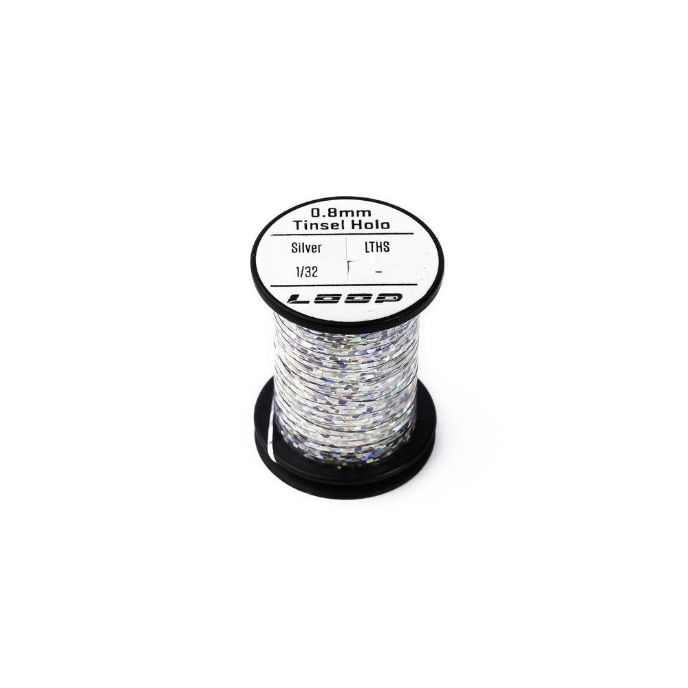 Tinsel Holo 1/32" 0.8mm Variable LOOP Tackle Silver
